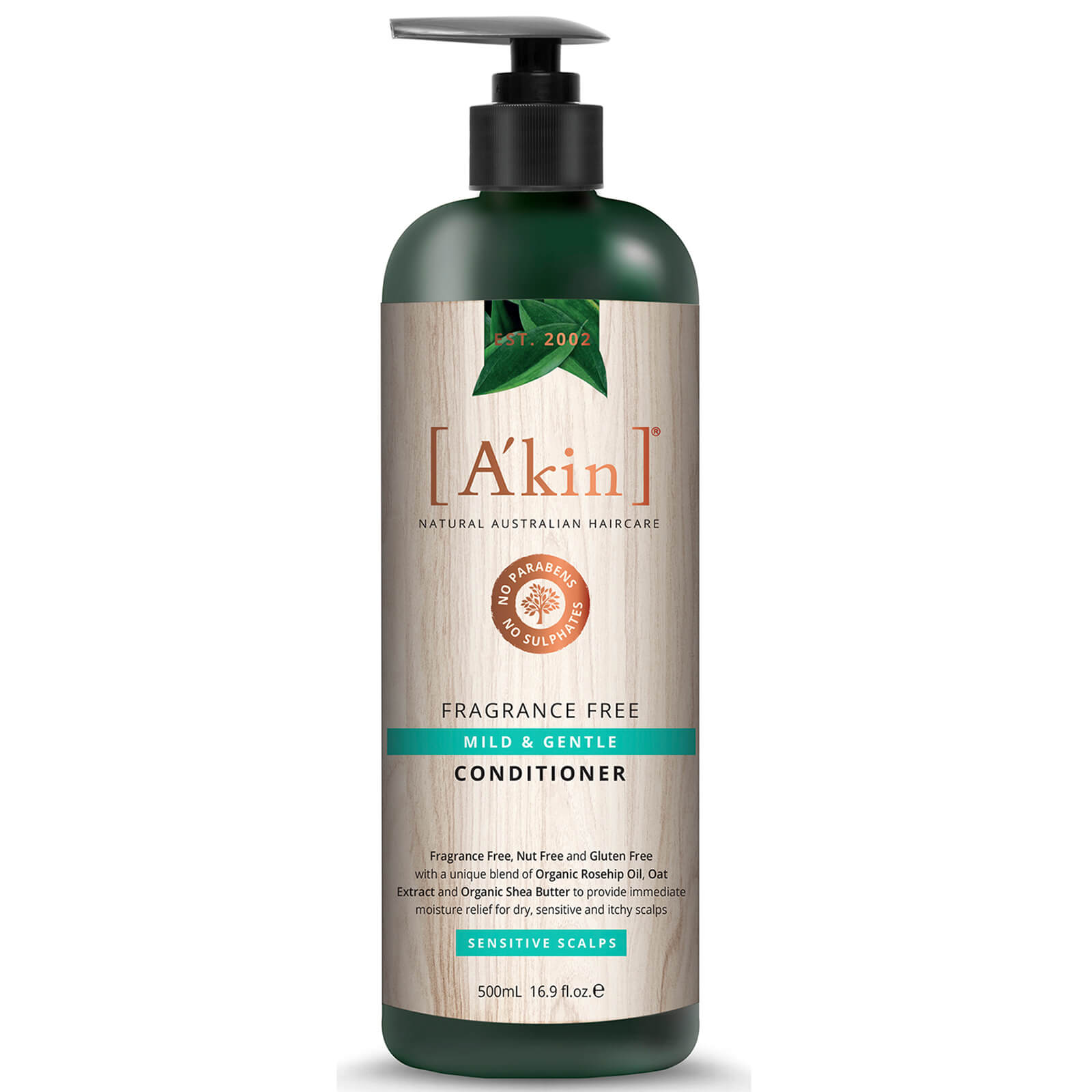 A'Kin Mild & Gentle Fragrance Free Conditioner 500ml