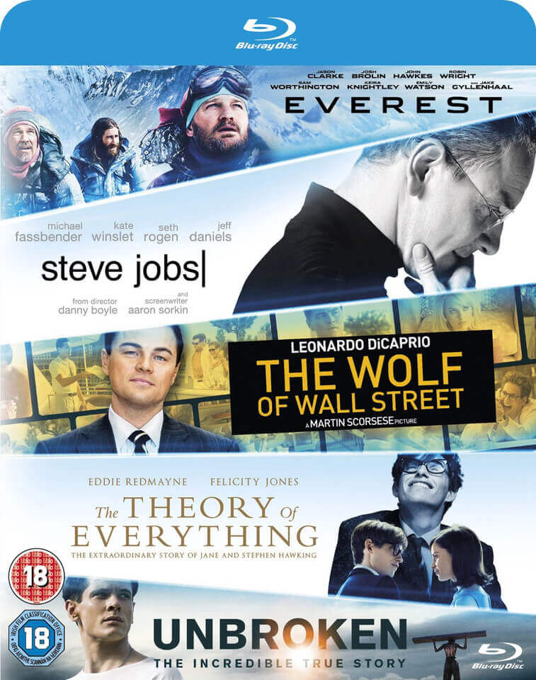 Coffret Everest/Une merveilleuse histoire du temps/Le loup de Wall Street/Steve Jobs/Invincible