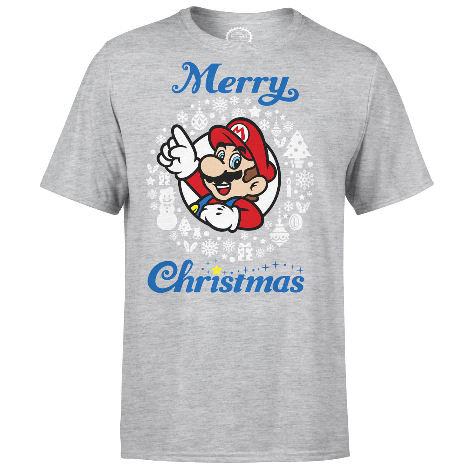 T-Shirt Homme Happy Holidays Nintendo - Gris - XXL