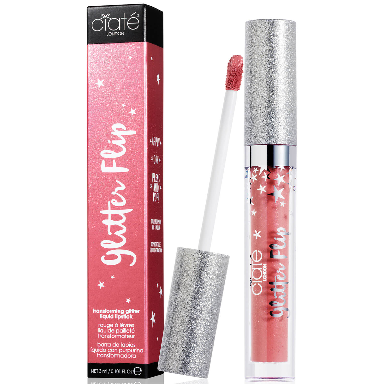 Жидкая матовая помада с блестками, меняющая текстуру Ciaté London Glitter Flip Lipstick - Valentine
Жидкая матовая помада с блестками, меняющая текстуру Ciaté London Glitter Flip Lipstick - Valentine