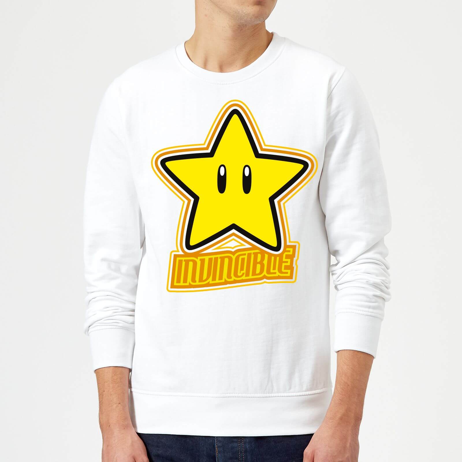 Sweat Homme Super Mario Invincible - Nintendo - Blanc - S - Blanc