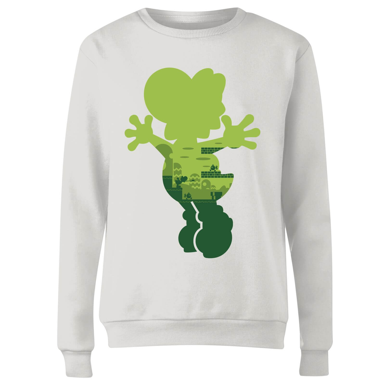 Sweat Femme Super Mario Silhouette Yoshi - Nintendo - Blanc - XS