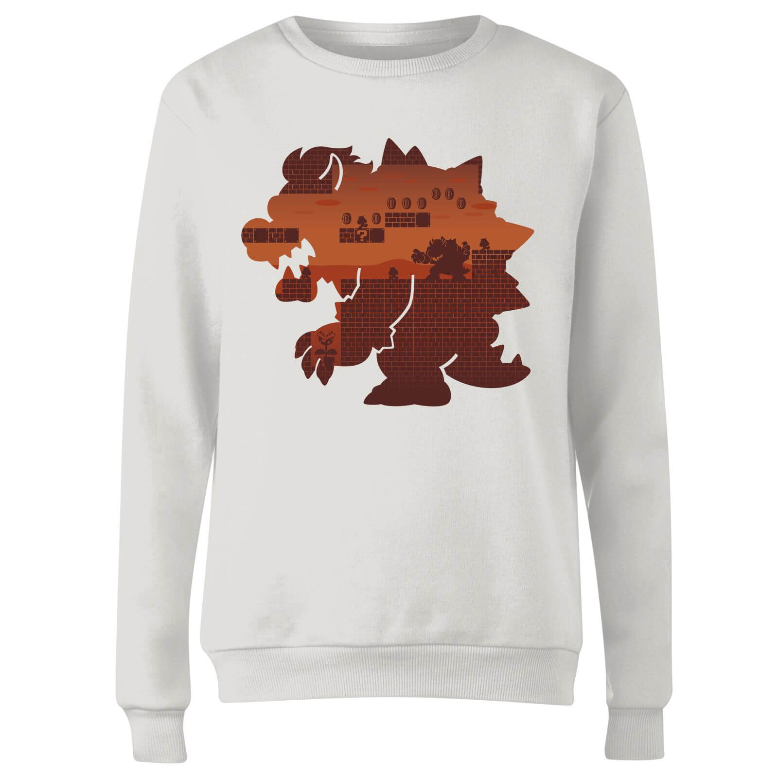 Sweat Femme Super Mario Silhouette Bowser - Nintendo - Blanc - L