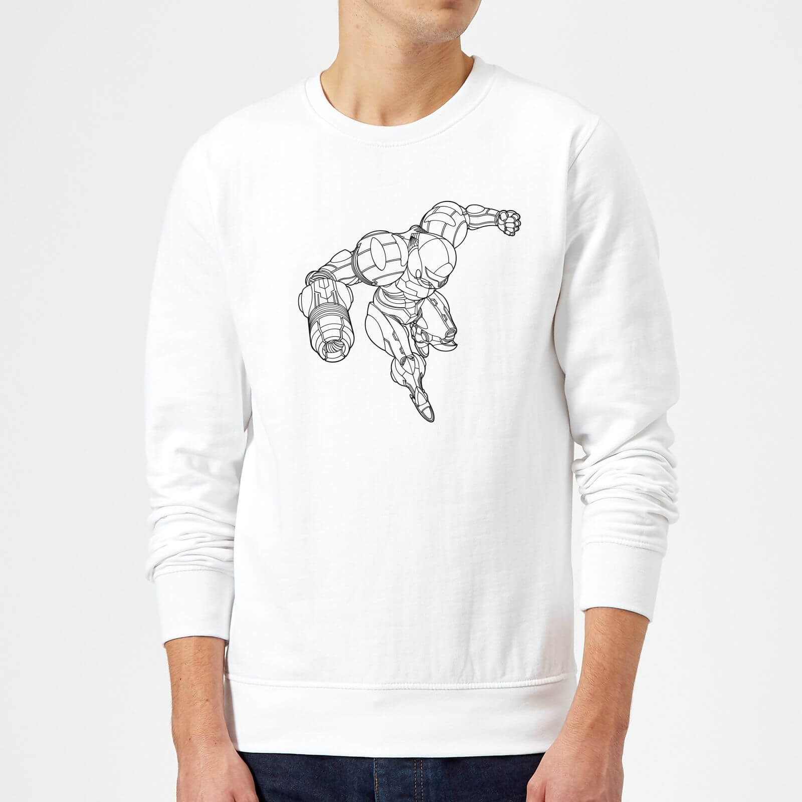 Sweat Homme Super Metroid (Nintendo) Samus - Blanc - M