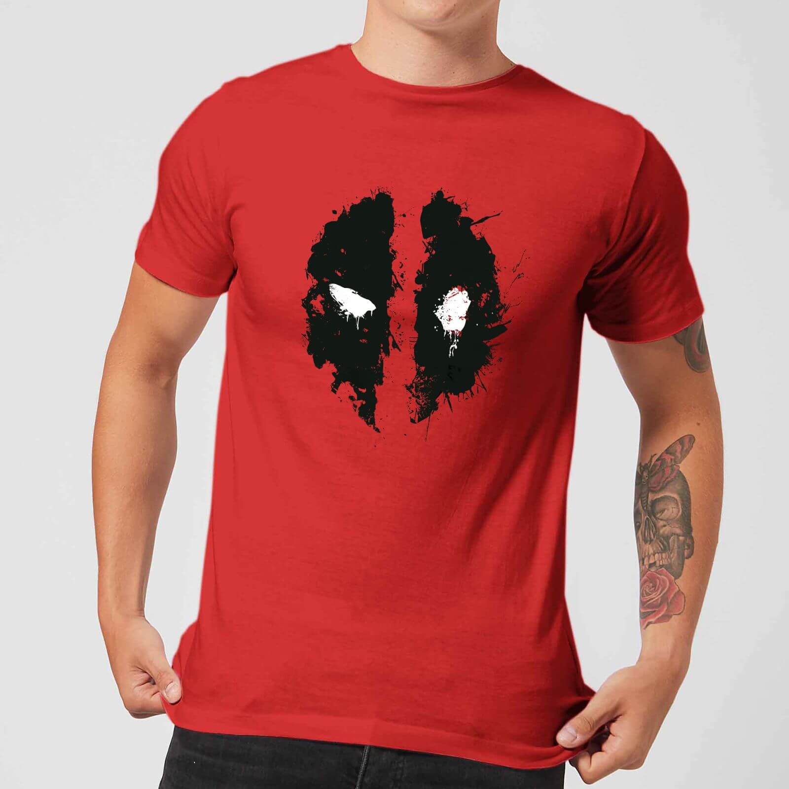 T-Shirt Homme Deadpool (Marvel) Splat Face - Rouge - XL