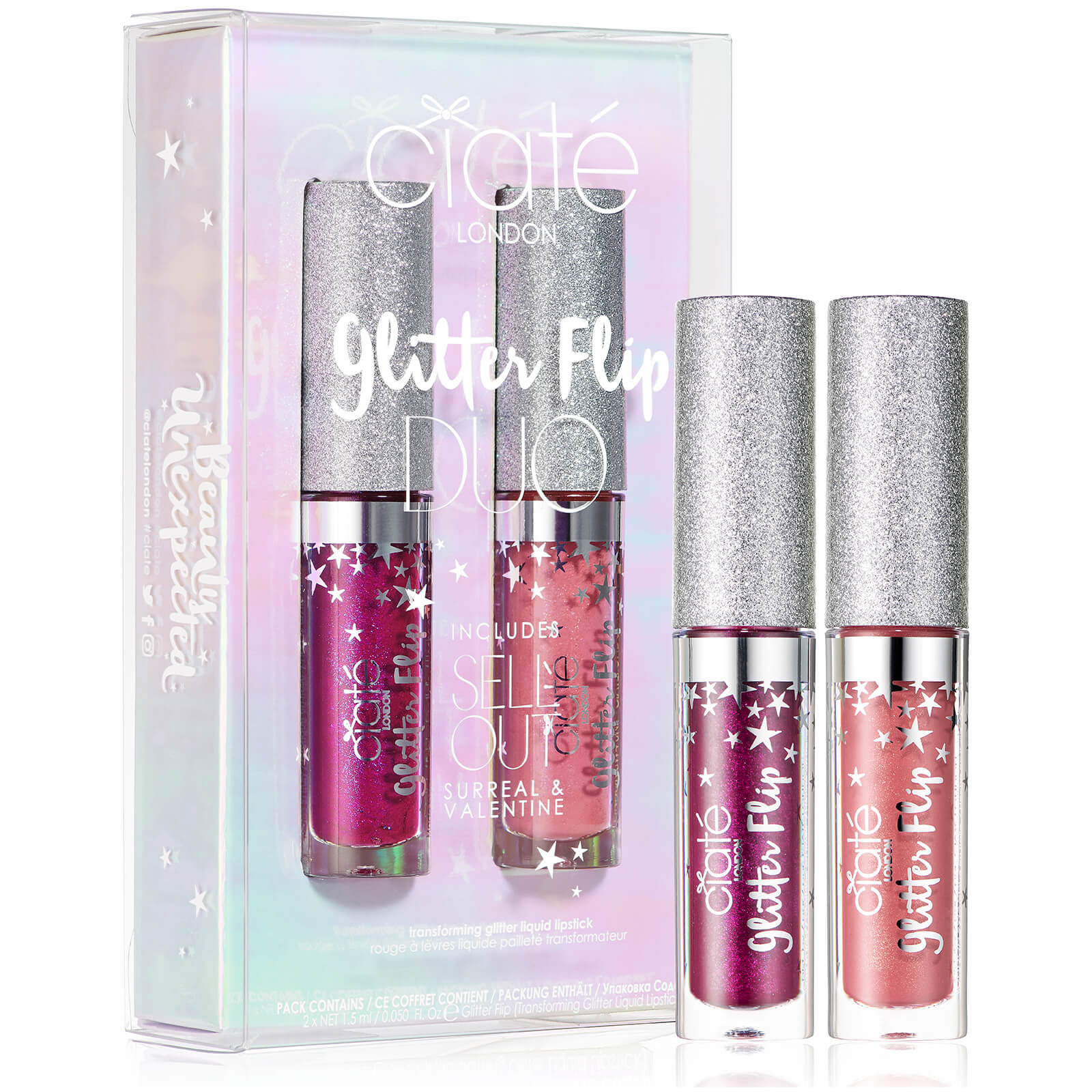 Ciaté London Glitter Flip Lipstick Duo - Surreal/Valentine