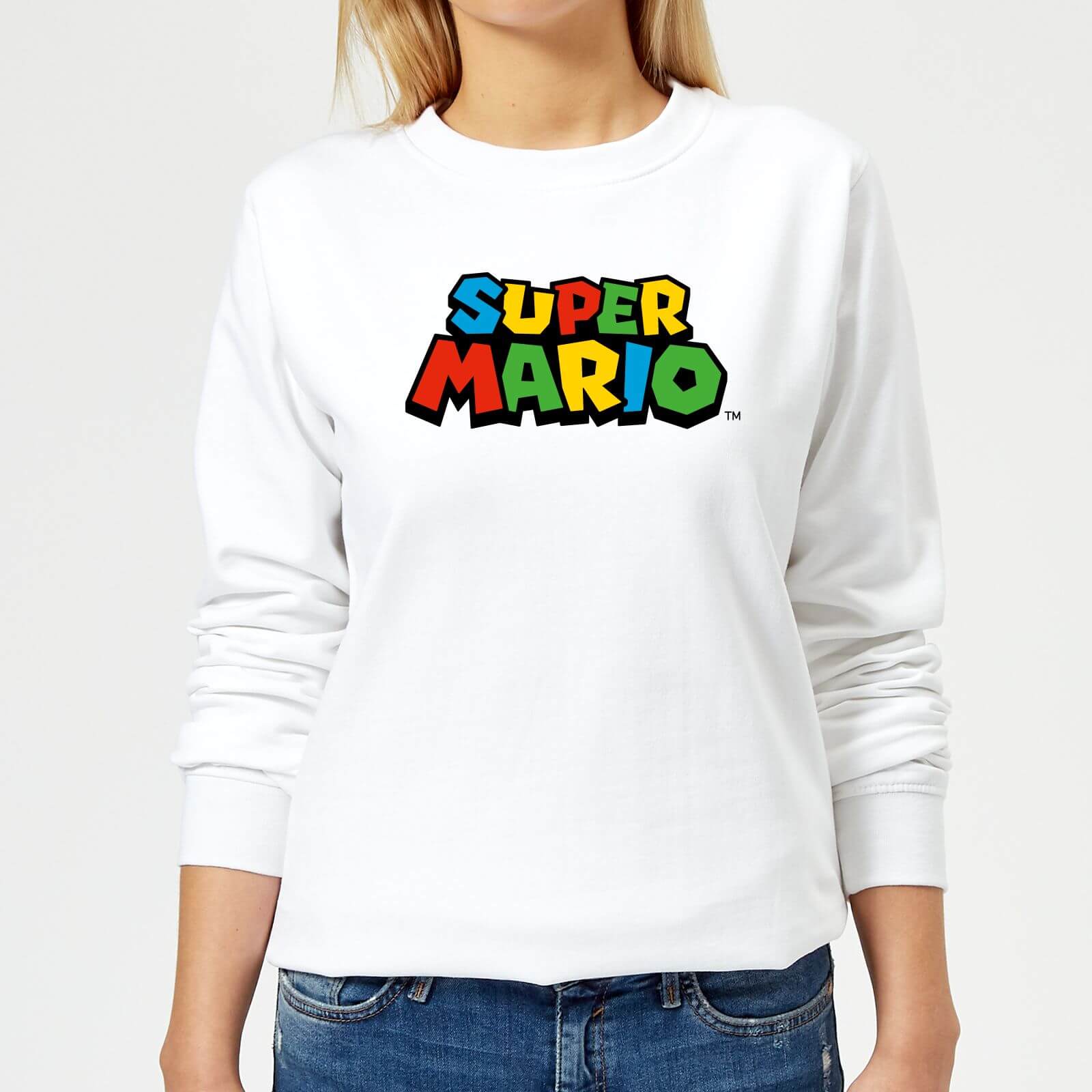 Nintendo Super Mario Colour Logo Women's Sweatshirt - White - S