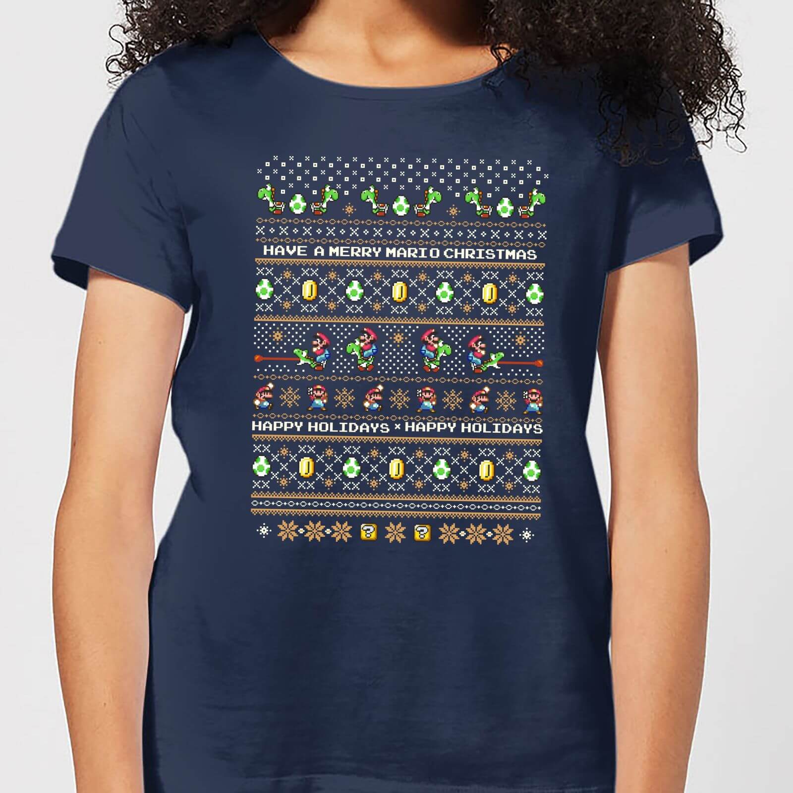 Nintendo Super Mario Yoshi Have A Merry Mario Christmas Women's T-Shirt - Navy - L
Nintendo Super Mario Yoshi Have A Merry Mario Christmas Women's T-Shirt - Navy - L