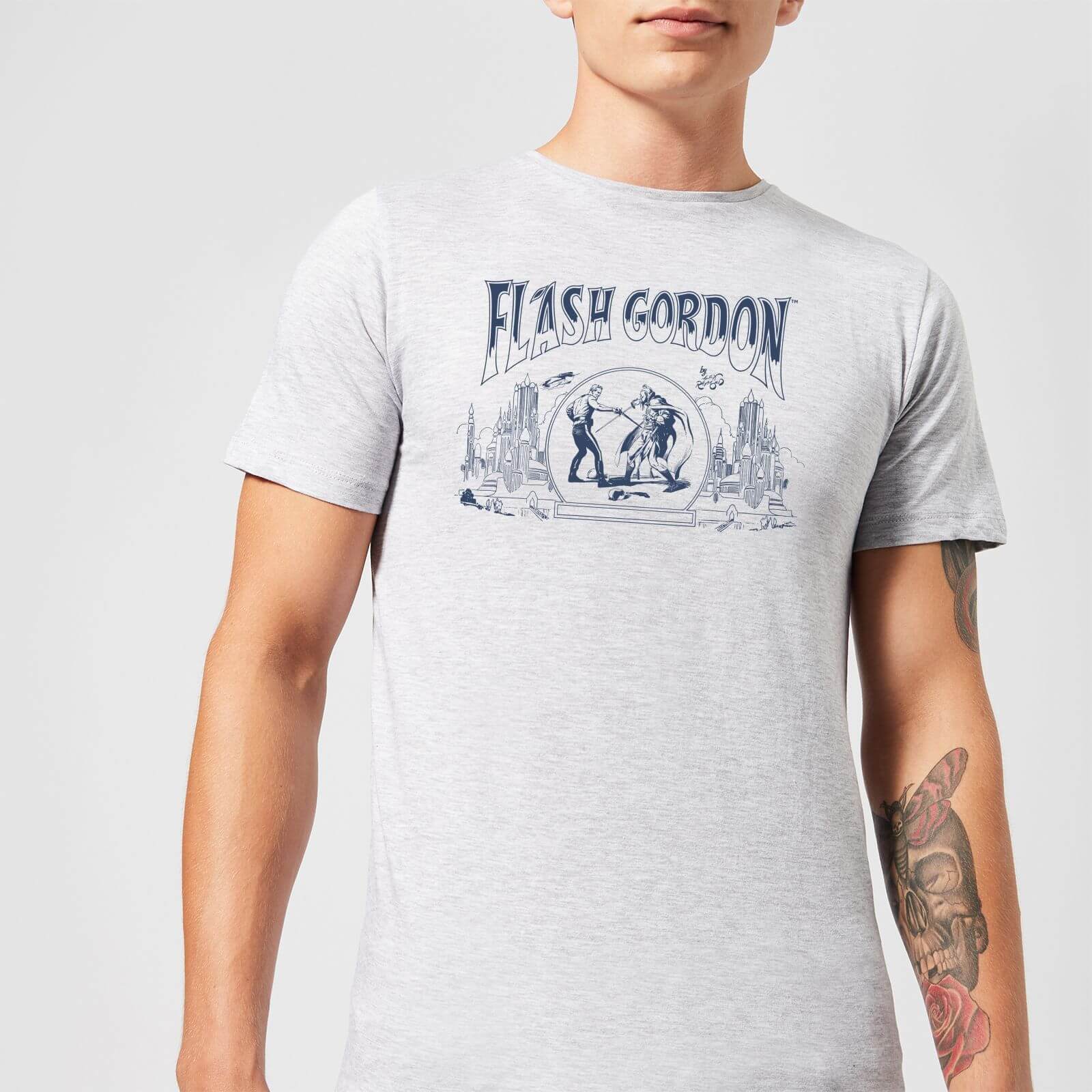 Flash Gordon Chest Piece Men's T-Shirt - Grey - XL