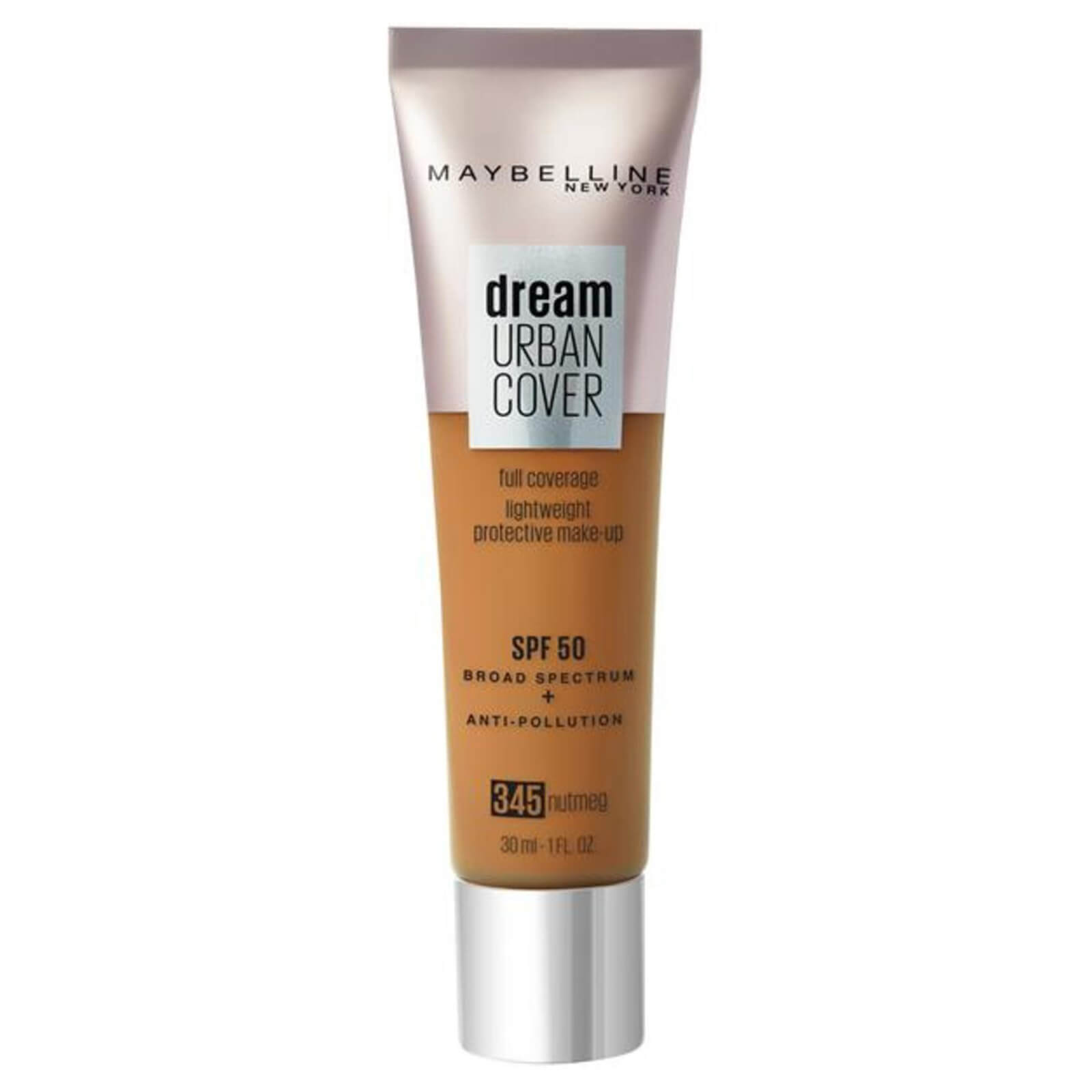 Maybelline Dream Urban Cover SPF50 Foundation 121ml (Various Shades) - 345 Nutmeg
Maybelline Dream Urban Cover SPF50 Foundation 121ml (Various Shades) - 345 Nutmeg