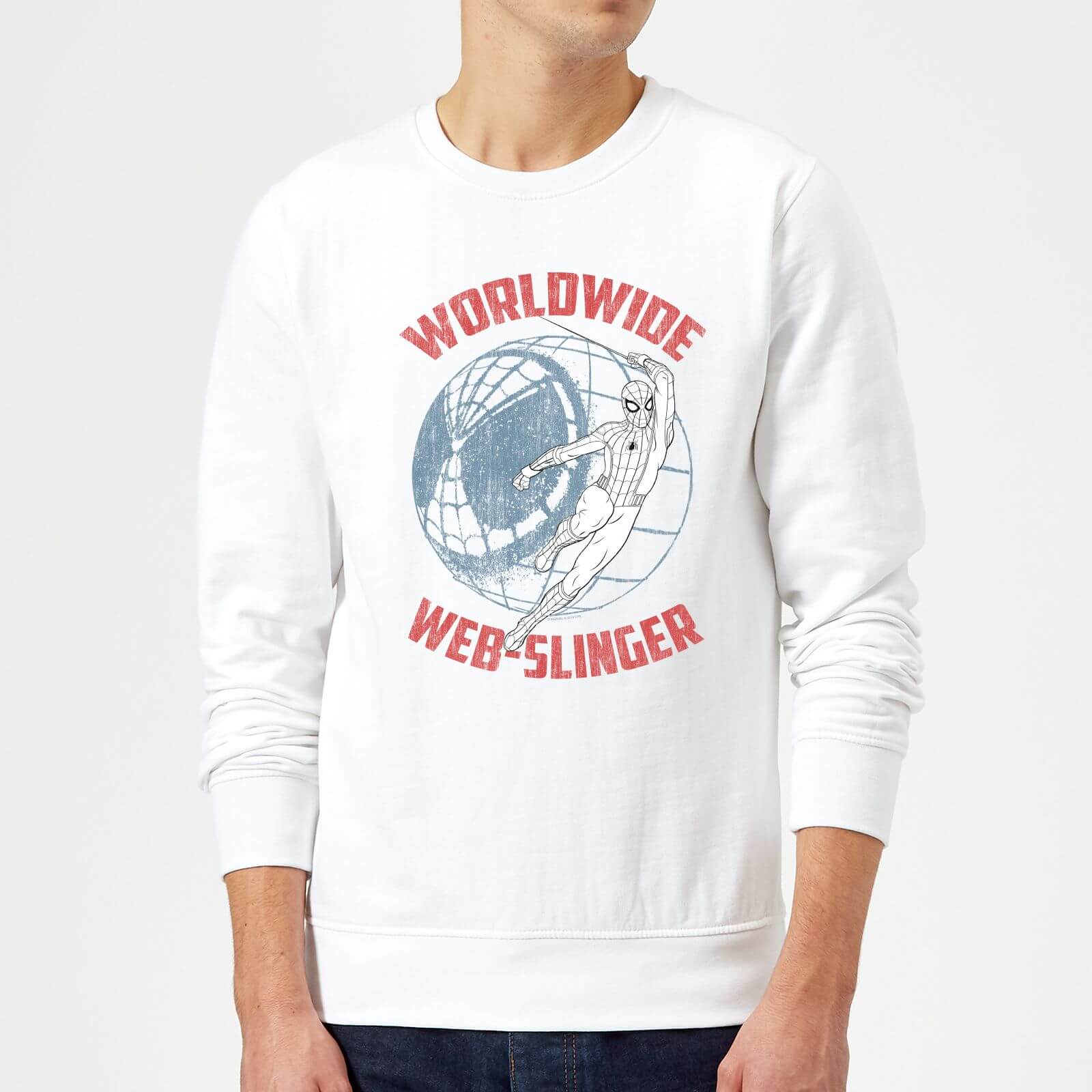 Spider-Man Far From Home Worldwide Web Slinger Sweatshirt - White - XXL - Blanc