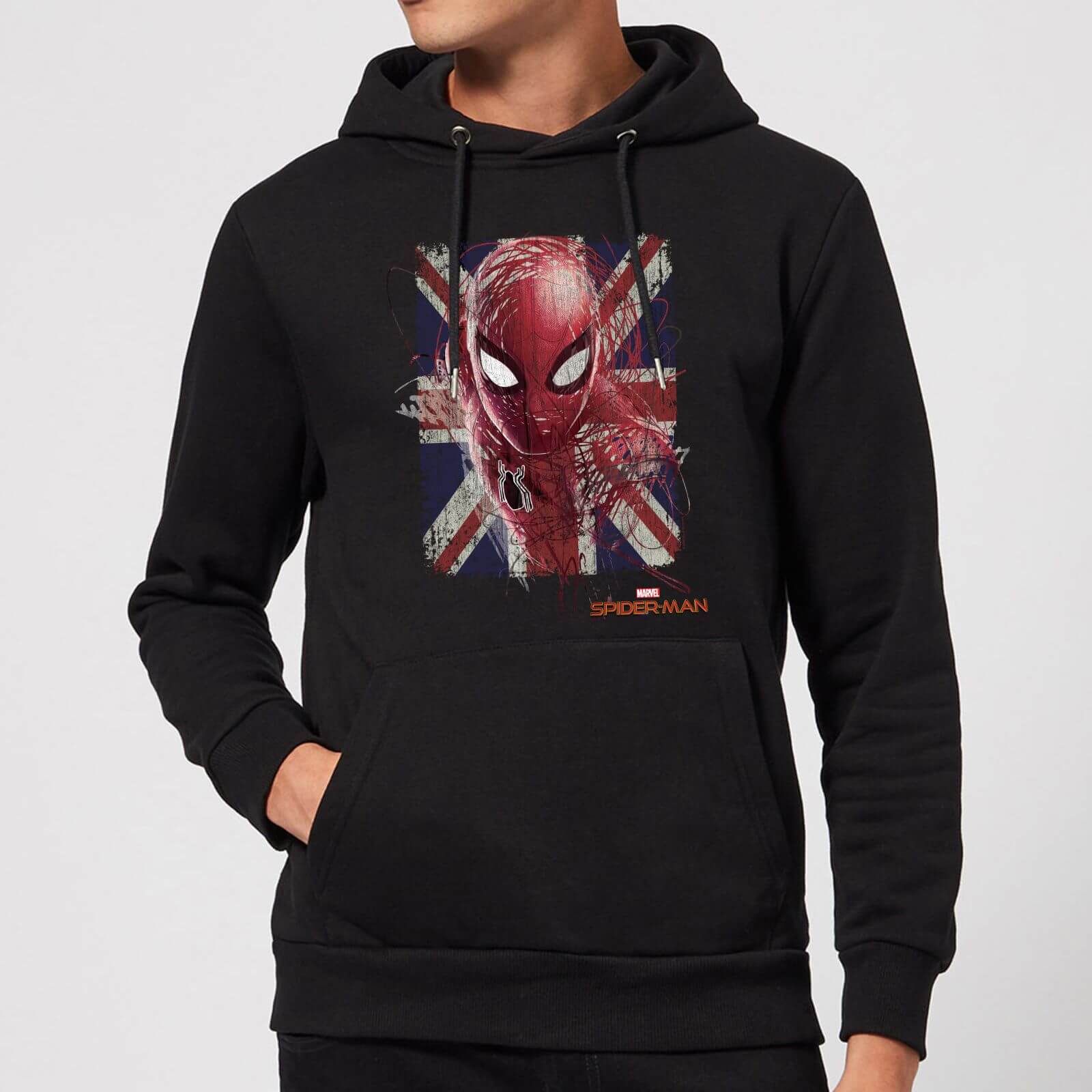 Spider-Man Far From Home British Flag Hoodie - Black - L