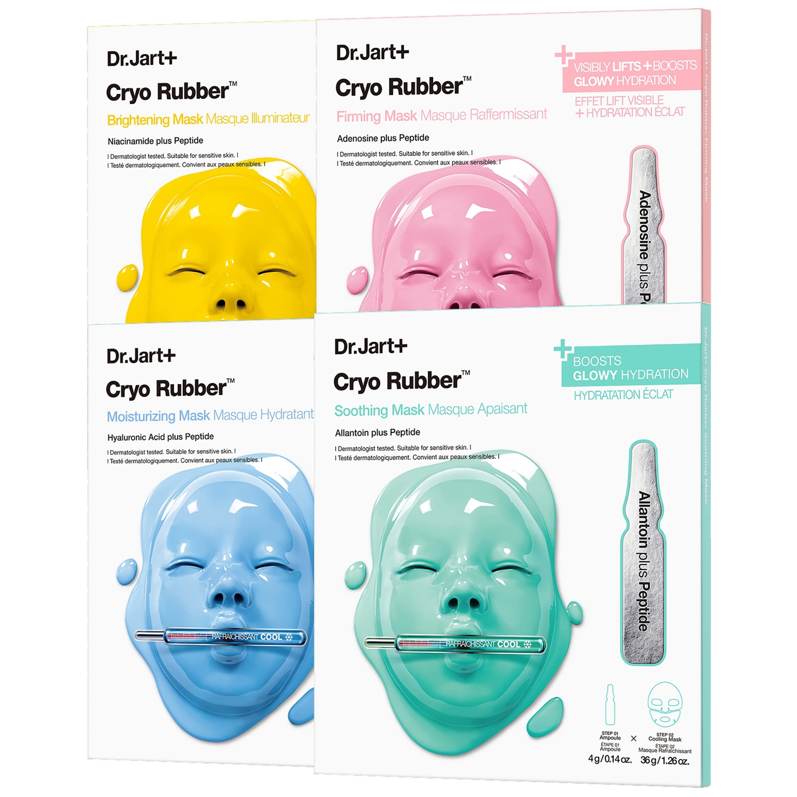 Dr.Jart+ Cryo Rubber Korean Hydrogel Face Mask – K-Glow Bundle (4 Pack)
Dr.Jart+ Cryo Rubber Korean Hydrogel Face Mask – K-Glow Bundle (4 Pack)