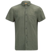 BOSS Orange Men's Ezippo Short Sleeve Linen Shirt - Khaki