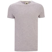 G-Star Men's Wanvic Stripe Round Neck T-Shirt - White/Burgundy