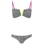 South Beach Women's Neon Lime Bandeau Bikini - Black