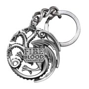 Game of Thrones Targaryen Three Headed Dragon Silver Finish Key Chain