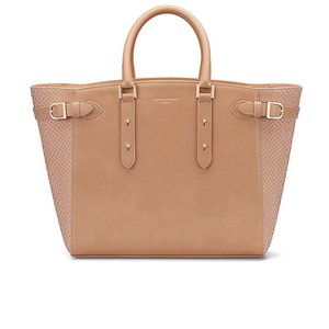 Aspinal of London Marylebone Tote Bag - Deer Brown Nubuck Python: Image 01