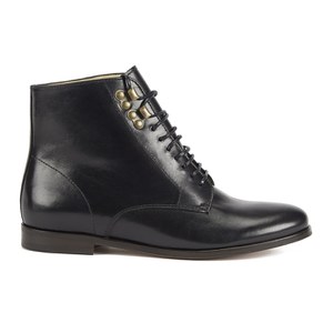 A.P.C. Women's Francoise Lace Up Eyelet Leather Boots - Black