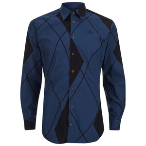 Vivienne Westwood MAN Men's Printed Argyle Shirt - Navy