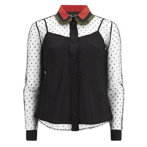 REDValentino Women's Dotted Shirt - Black