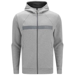 BOSS Green Men's Sanjeet Zip Through Hoody - Grey Melange