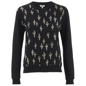 KENZO Women's Cartoon Cactus Ottoman Cotton Jacquard Jumper - Black