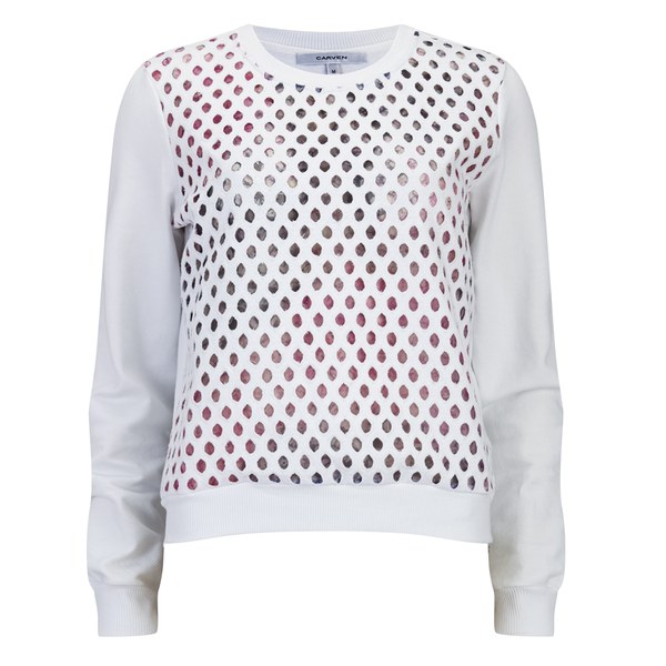 Carven Women's Organza Sweater - White: Image 01