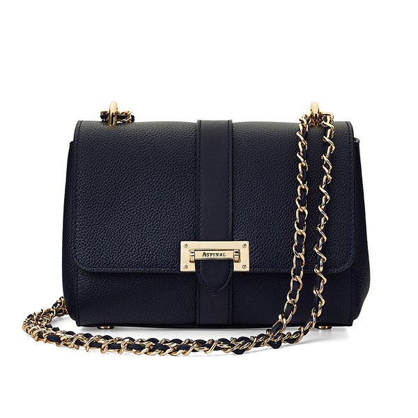 Aspinal of London Lottie Letterbox Chain Bag - Navy: Image 01