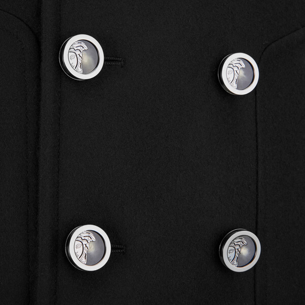 Versace Collection Men's Double Breasted Peacoat - Black: Image 21