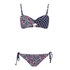 Animal Pazia twist front bikini with a polka dot and floral split design. The bikini features detachable straps  removable padding and side tie briefs. - A.D.  82% Polyamide  18% Elastane