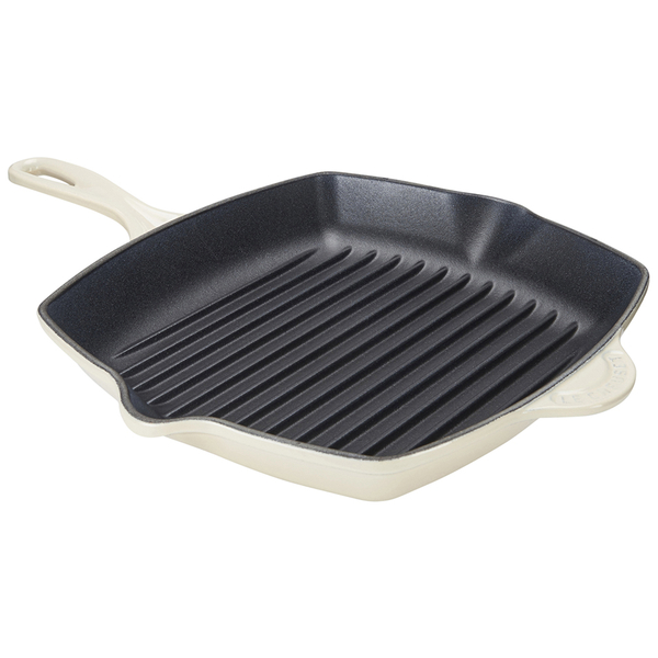 Le Creuset Cast Iron 26cm Square Grillit - Almond