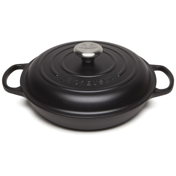 Le Creuset Signature Cast Iron 26cm Shallow Casserole Dish, 2L - Satin Black