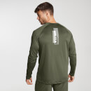 Men's Printed Langermet trenings-T-skjorte – Militærgrønn - XXL
