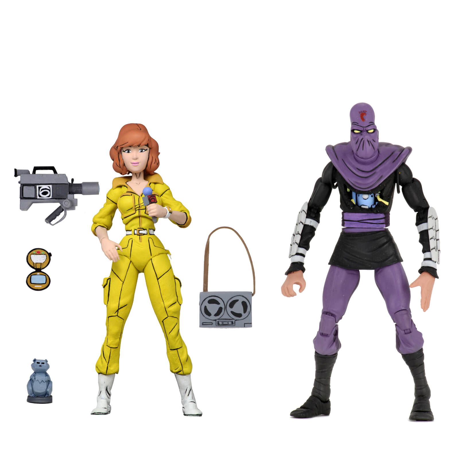 Neca Teenage Mutant Ninja Turtles Cartoon Series April O Neil And Foot Soldier 2 Pack Merchandise Zavvi Uk