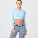Shape Seamless Crop Top - XL - Light Blue Marl