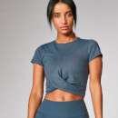 Crop Top Power manches courtes - Indifgo foncé