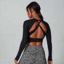 Top corto con espalda abierta Power para mujer de MP - Negro - XS