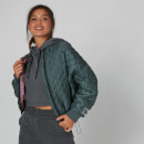 Chaqueta Bomber Acolchada Oversized - Gris