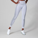 MP Women's Contrast Rib Seamless Leggings - White/Black - L