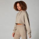 Washed Cropped Hoodie - Bruin - S