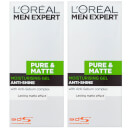Image of L'Oréal Men Expert Pure and Matte Anti-Shine Gel Moisturiser for Oily Skin 50ml 2 Pack Exclusive 3600520298870