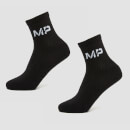 MP Women's Core Crew Socks (2 Pack) Black  - UK 7-9