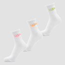 MP Men's Neon MP Logo Crew Socks (3 Pack) Orange/Lime/Rose - UK 9-12