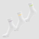 MP Women's Neon MP Logo Crew Socks (3 Pack) Butterfly/Banana/Lavender - UK 3-6
