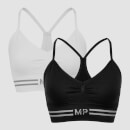 MP Women's Essentials Seamless Bralette (2 Pack) - Black/White - M