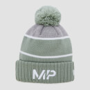 Image of MP New Era Knitted Bobble Hat - Pale Green/Storm Grey