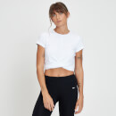  MP Women's Composure Twist Front Crop T-Shirt — Weiß - S