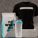 Whey Protein Starter Pack - Black T-Shirt - XS - Chocolate Mint