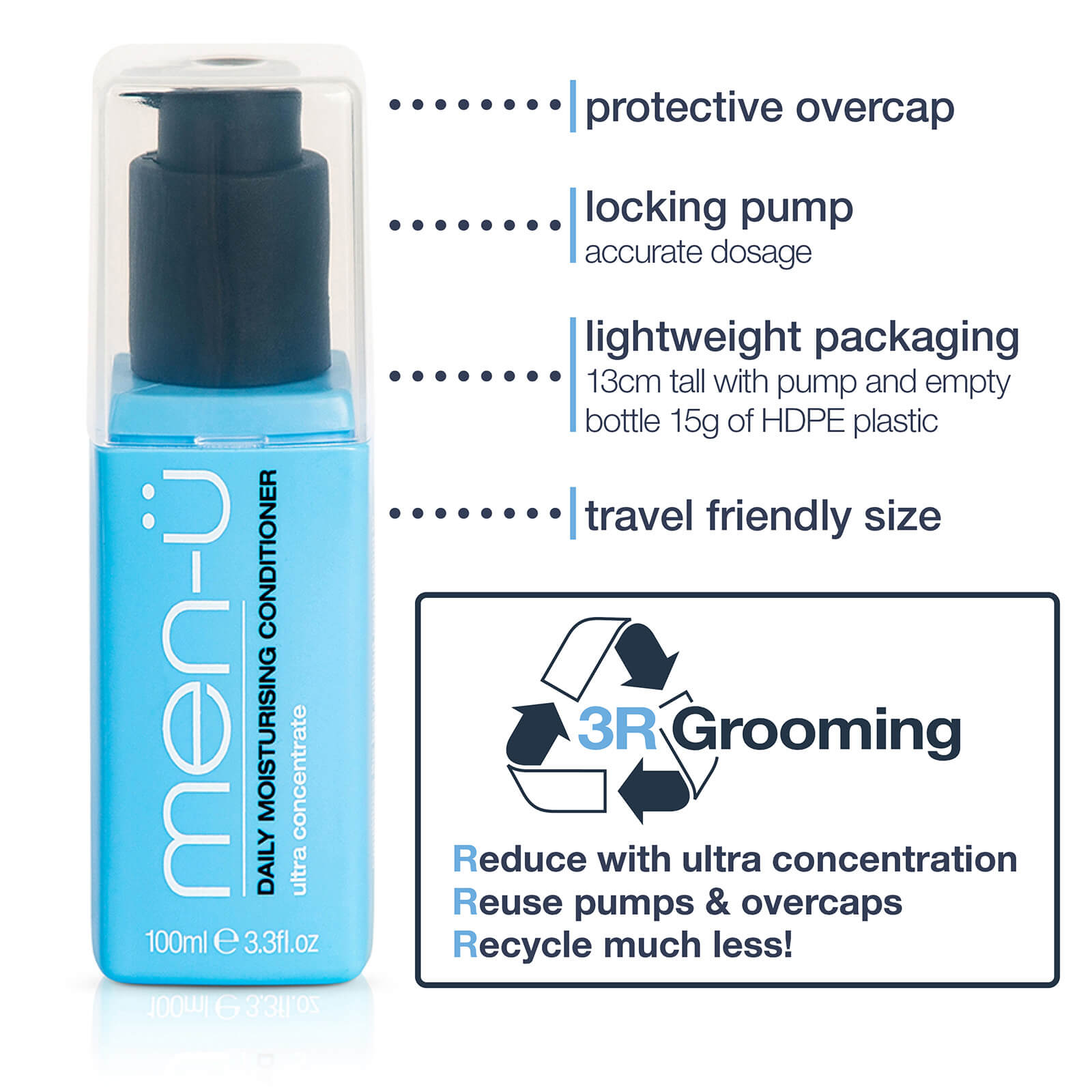 men-ü Daily Moisturising Conditioner 100ml - With Pump